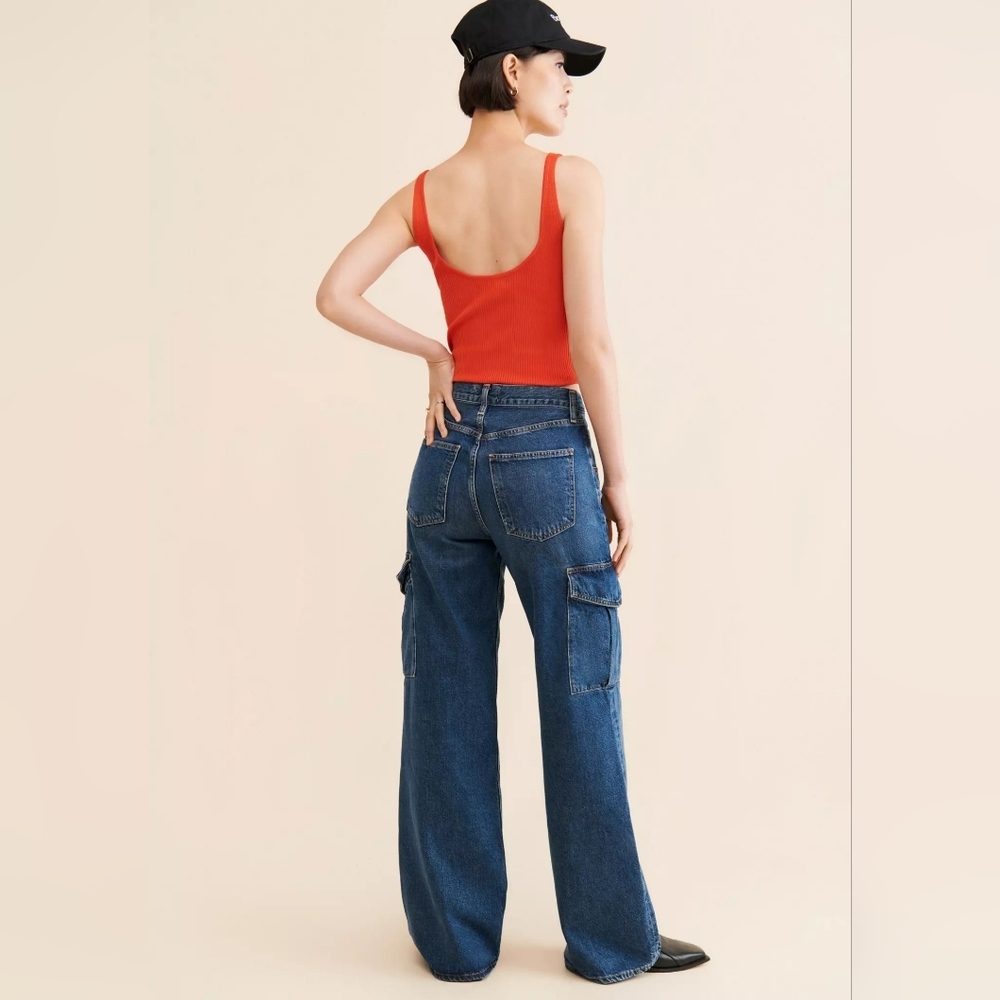AGOLDE Minka Cargo Wide Leg Jeans, Size 32, Medium Wash, EUC - Picture 2 of 8